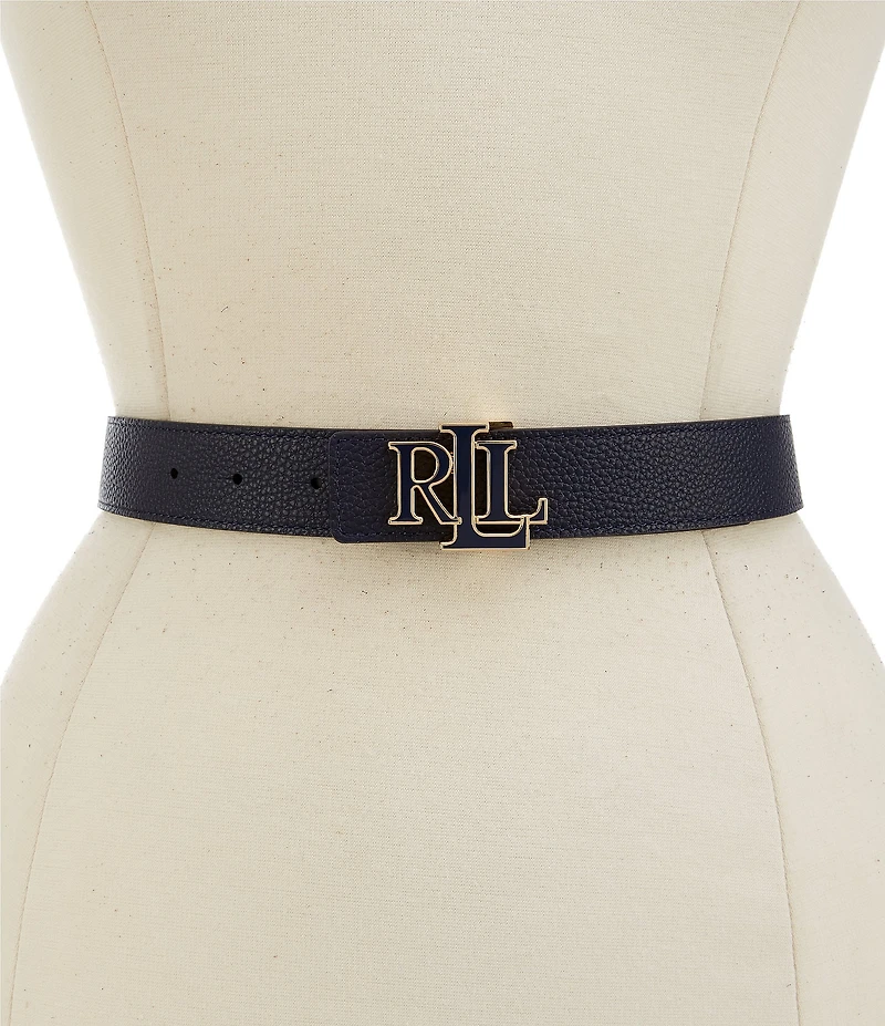 Lauren Ralph Lauren 1#double; Logo Reversible Pebbled Leather Belt