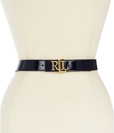 Lauren Ralph Lauren 1.25#double; Logo Reversible Patent Leather Belt