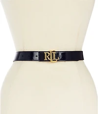Lauren Ralph Lauren 1.25#double; Logo Reversible Patent Leather Belt