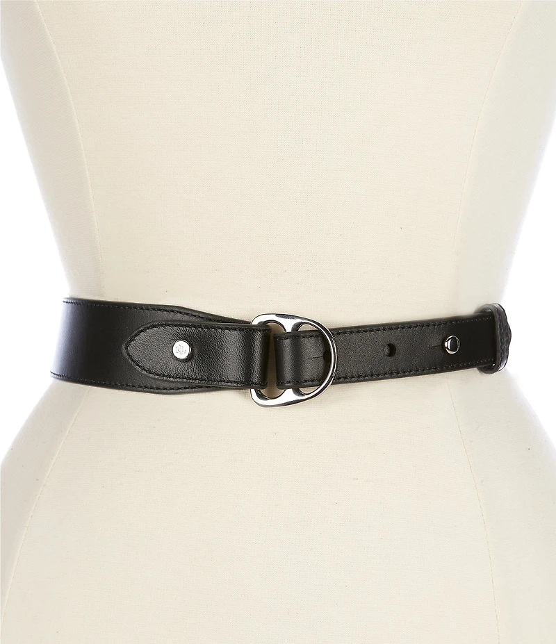 Lauren Ralph Lauren 1.5#double; Equestrian D-Ring Leather Belt