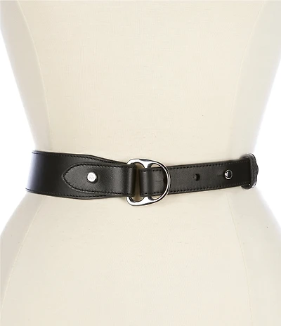 Lauren Ralph Lauren 1.5#double; Equestrian D-Ring Leather Belt