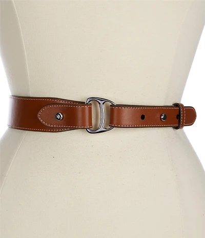 Lauren Ralph Lauren 1.5#double; Equestrian D-Ring Leather Belt