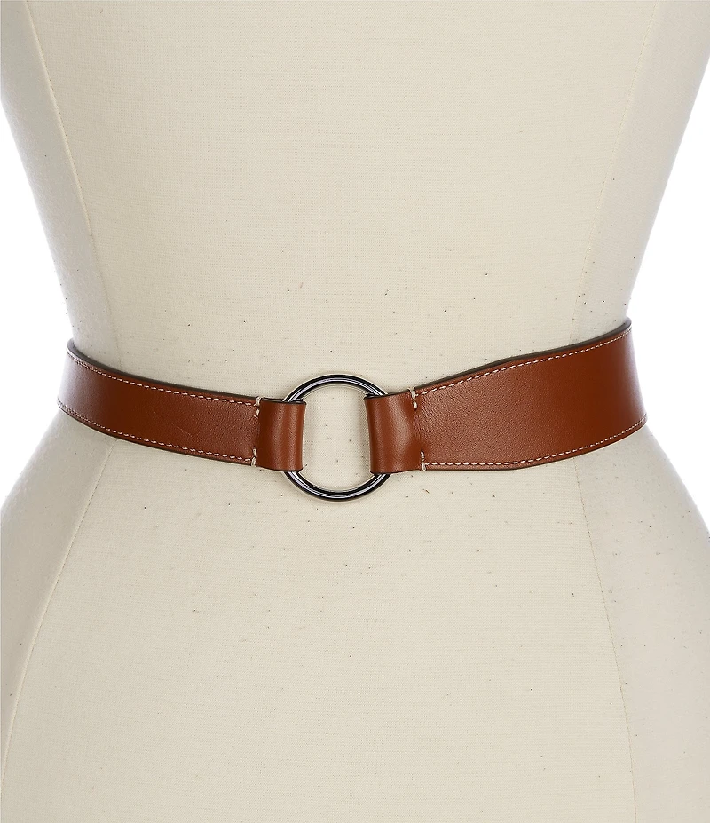 Lauren Ralph Lauren 1.5#double; Equestrian D-Ring Leather Belt