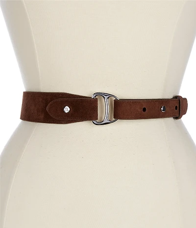 Lauren Ralph Lauren 1.5#double; Equestrian D-Ring Suede Belt