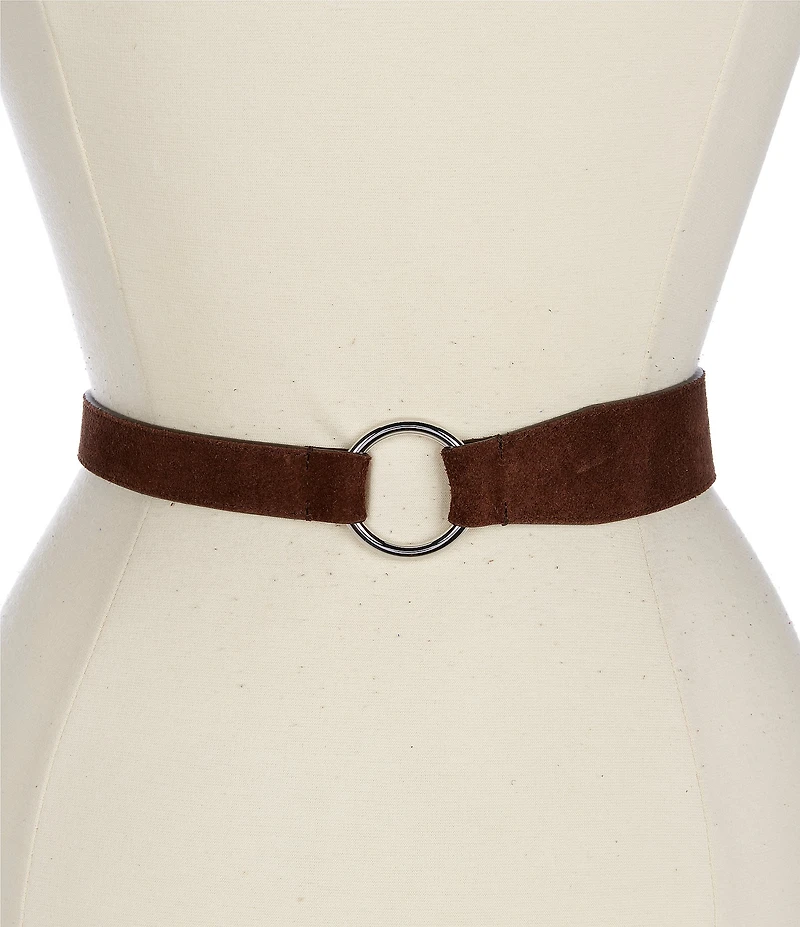 Lauren Ralph Lauren 1.5#double; Equestrian D-Ring Suede Belt