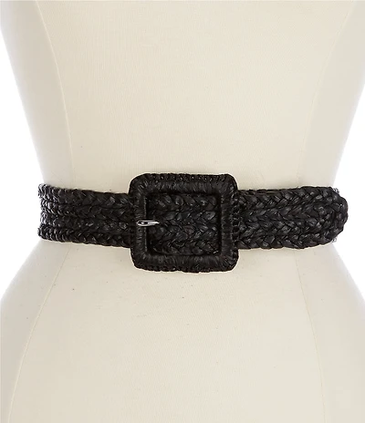 Lauren Ralph Lauren 1.5#double; Raffia Wide Belt