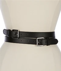 Lauren Ralph Lauren 2#double; Double-Buckle Stacked Wide Leather Belt