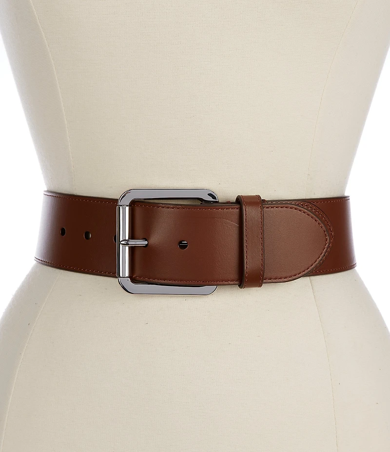 Lauren Ralph Lauren 2#double; Vachetta Wide Leather Belt