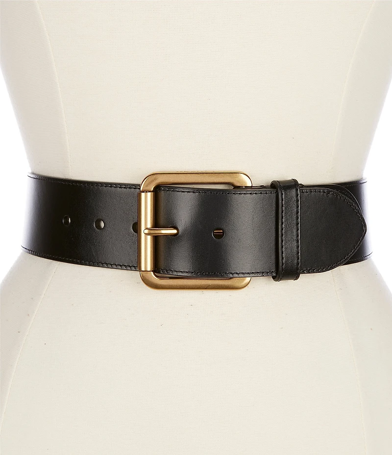 Lauren Ralph Lauren 2#double; Vachetta Wide Leather Belt