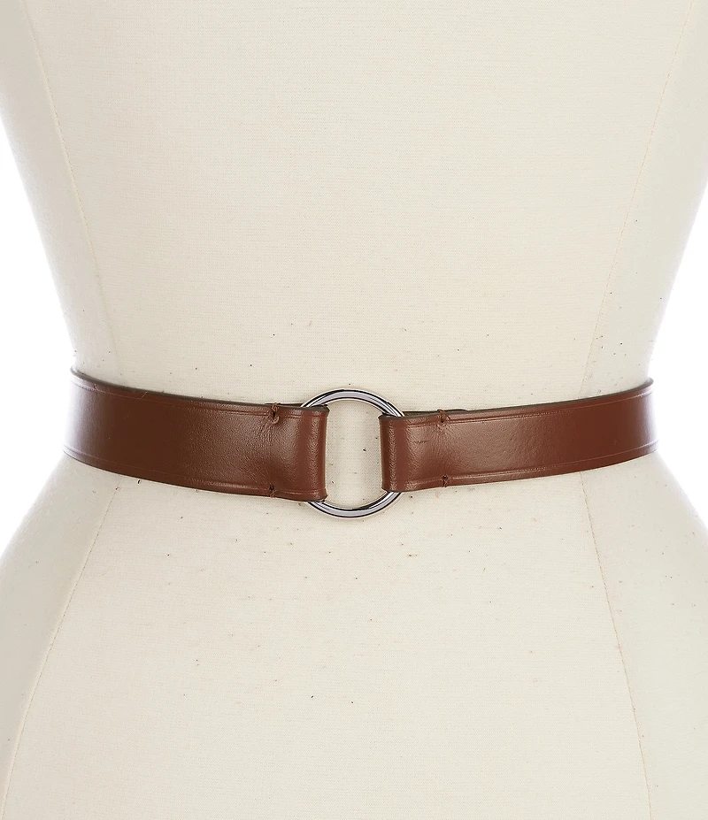 Lauren Ralph Lauren 2.25#double; Leather Grommet Strap Belt