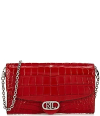 Lauren Ralph Lauren Adair Medium Crocodile Embossed Chain Crossbody Bag