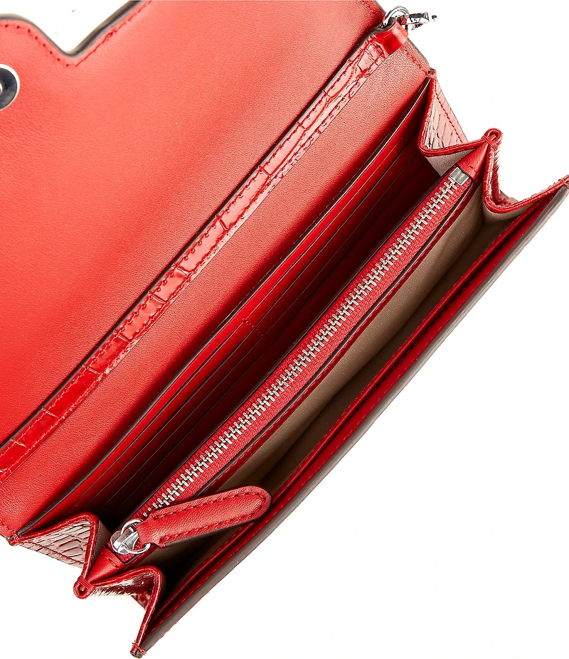 Lauren Ralph Lauren Adair Medium Crocodile Embossed Chain Crossbody Bag