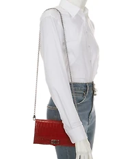Lauren Ralph Lauren Adair Medium Crocodile Embossed Chain Crossbody Bag