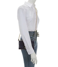Lauren Ralph Lauren Adair Medium Crocodile Embossed Chain Crossbody Bag