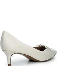 Lauren Ralph Lauren Adrienne Leather Lace Up Bow Pointed Toe Pumps