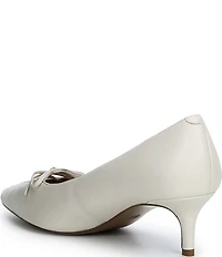 Lauren Ralph Lauren Adrienne Leather Lace Up Bow Pointed Toe Pumps