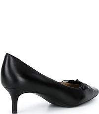 Lauren Ralph Lauren Adrienne Leather Lace Up Bow Pointed Toe Pumps