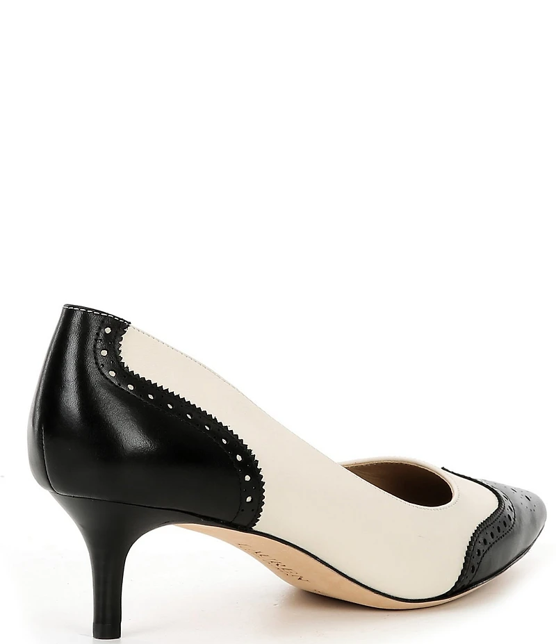 Lauren Ralph Lauren Adrienne Leather Pointed Toe Wingtip Oxford Pumps