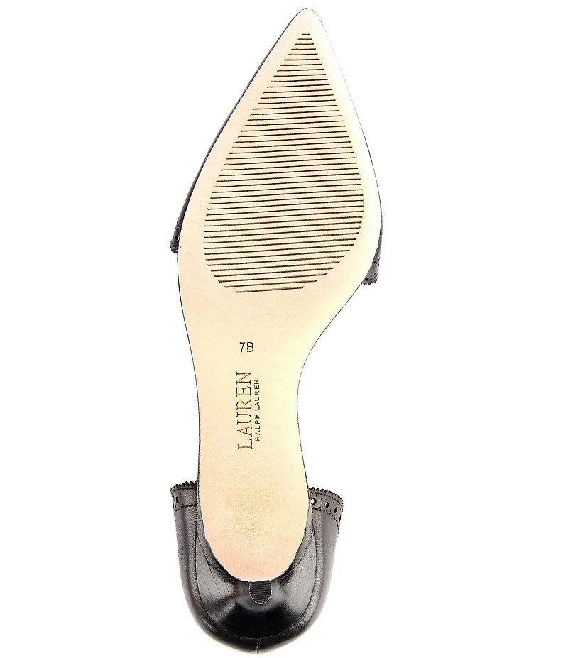 Lauren Ralph Lauren Adrienne Leather Pointed Toe Wingtip Oxford Pumps