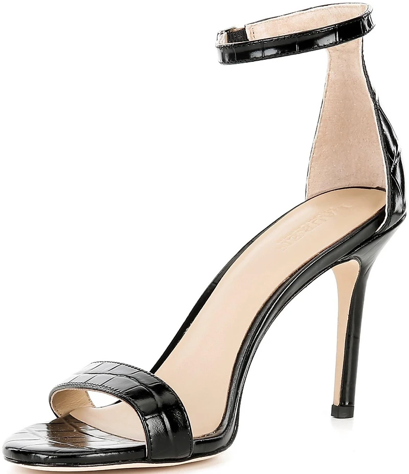 Lauren Ralph Lauren Allie Croco Embossed Ankle Strap Dress Sandals