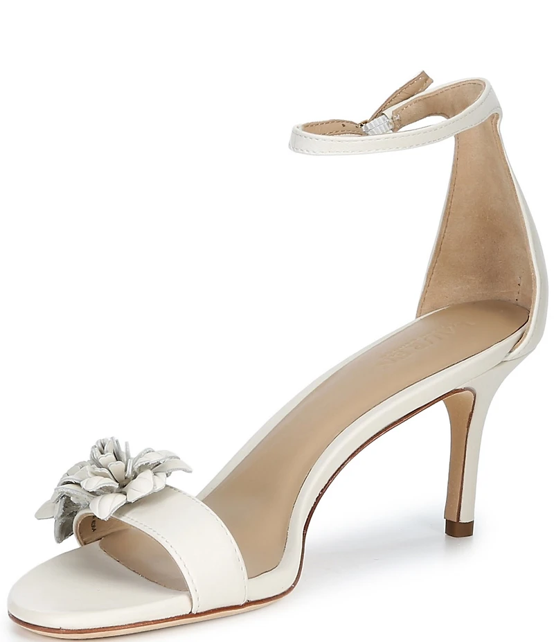 Lauren Ralph Lauren Allie Mid Leather Flowers Ankle Strap Sandals