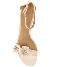 Lauren Ralph Lauren Allie Mid Leather Flowers Ankle Strap Sandals