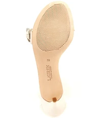 Lauren Ralph Lauren Allie Mid Leather Flowers Ankle Strap Sandals