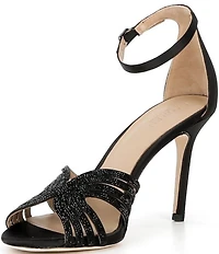 Lauren Ralph Lauren Allie Satin Rhinestone Ankle Strap Dress Sandals