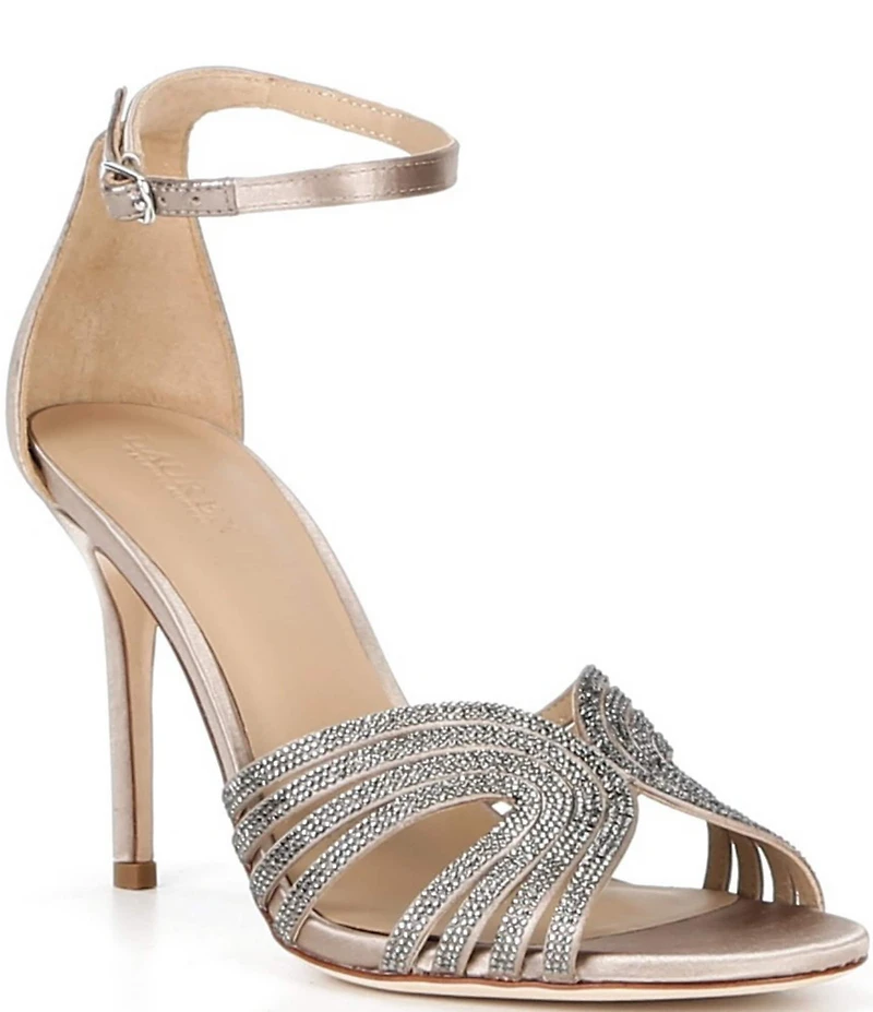 Lauren Ralph Lauren Allie Satin Rhinestone Ankle Strap Dress Sandals