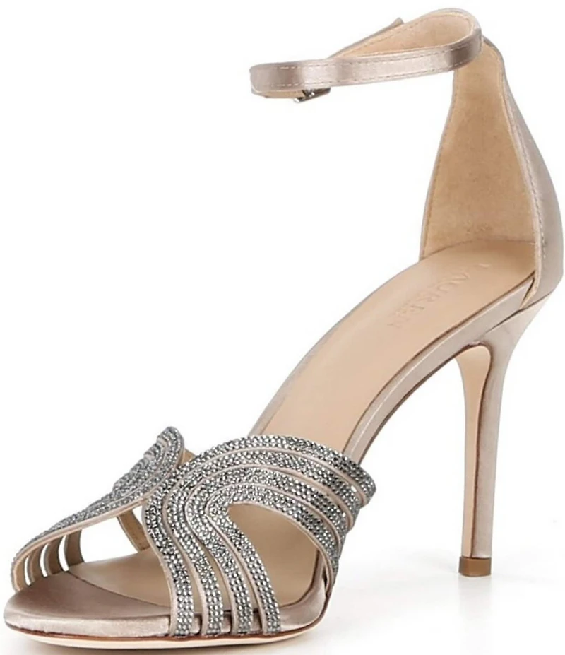 Lauren Ralph Lauren Allie Satin Rhinestone Ankle Strap Dress Sandals