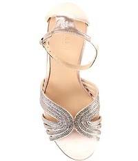 Lauren Ralph Lauren Allie Satin Rhinestone Ankle Strap Dress Sandals