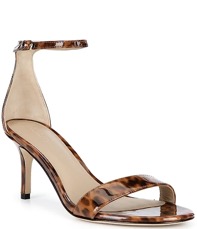 Lauren Ralph Lauren Allie Tortoise Patent Leather Ankle Wrap Sandals