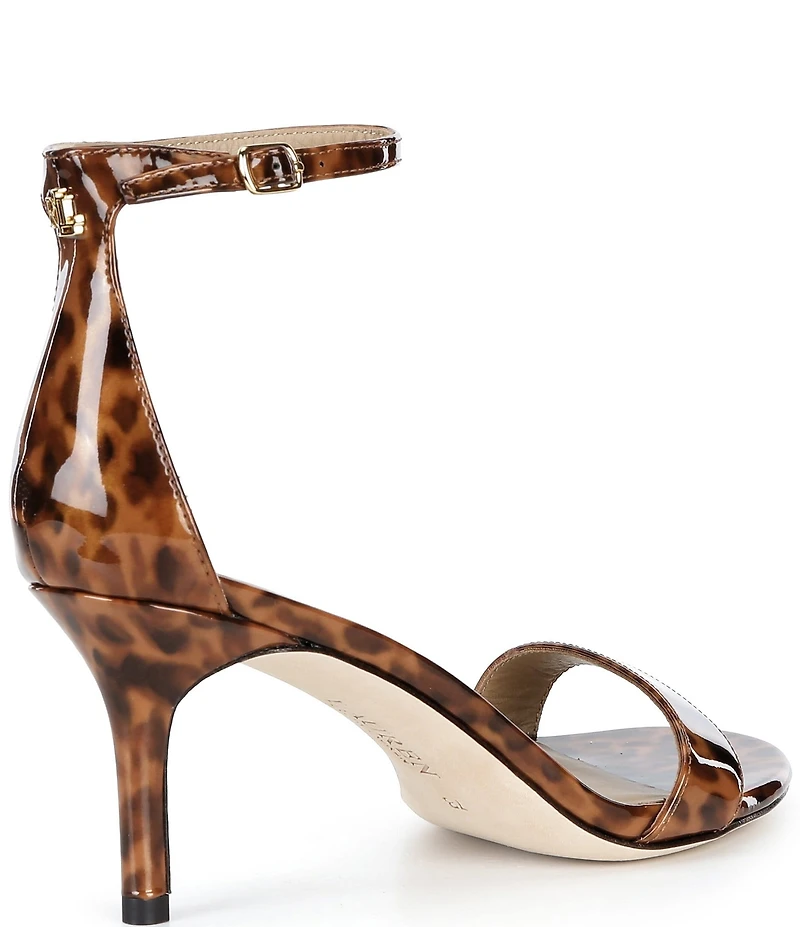 Lauren Ralph Lauren Allie Tortoise Patent Leather Ankle Wrap Sandals