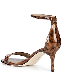 Lauren Ralph Lauren Allie Tortoise Patent Leather Ankle Wrap Sandals