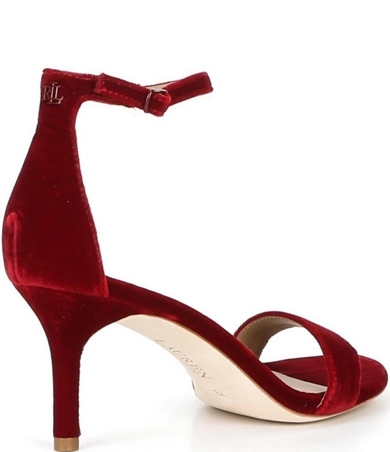 Lauren Ralph Lauren Allie Velvet Ankle Strap Dress Sandals