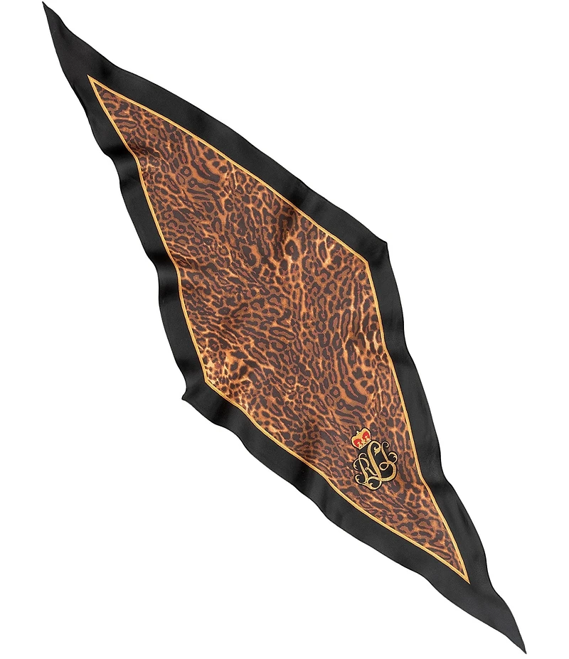 Lauren Ralph Lauren Animal Print Small Diamond Scarf