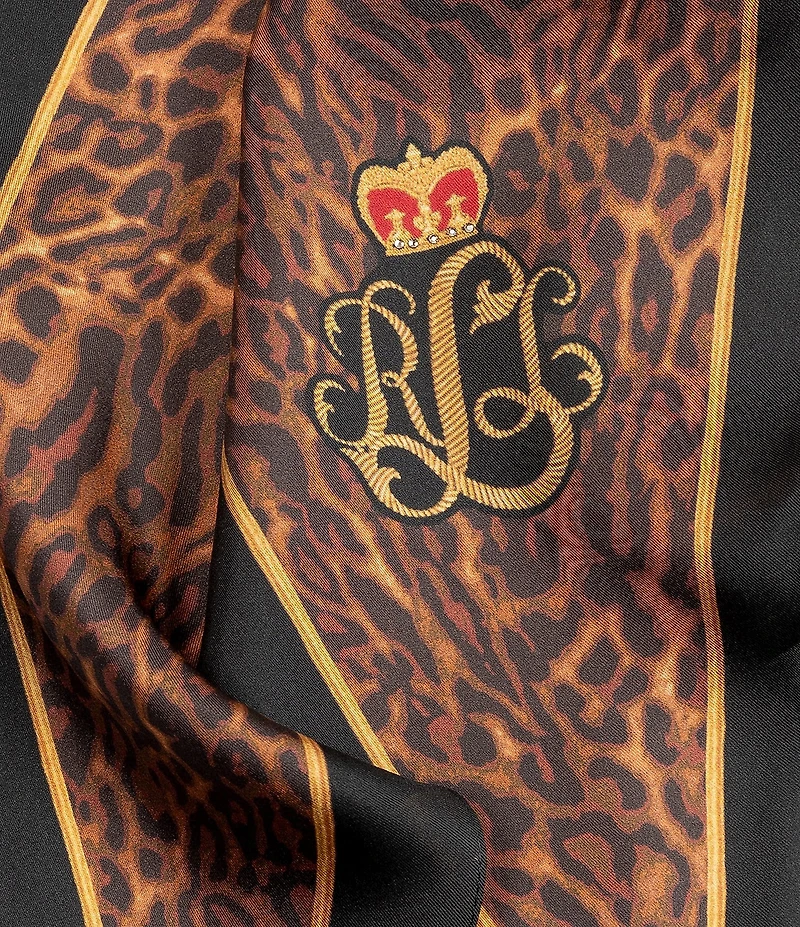Lauren Ralph Lauren Animal Print Small Diamond Scarf