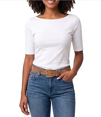 Lauren Ralph Lauren Antique Tooled Buckle Western Suede Belt