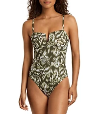 Lauren Ralph Lauren Artisan Warp Floral V-Wire One Piece Swimsuit