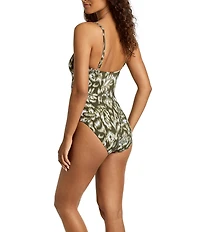 Lauren Ralph Lauren Artisan Warp Floral V-Wire One Piece Swimsuit