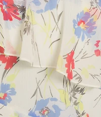 Lauren Ralph Lauren Asymmetrical Neck Floral Maxi Dress
