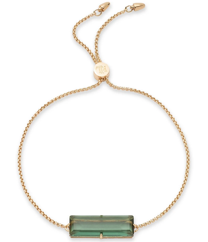 Lauren Ralph Lauren Baguette Gold Tone Adjustable Bracelet