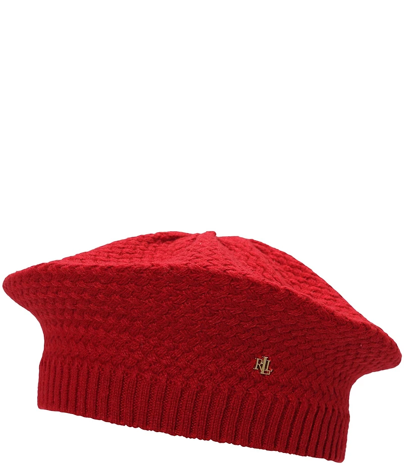 Lauren Ralph Lauren Basket Knit Beret Hat