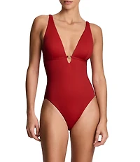 Lauren Ralph Lauren Beach Club Solid Tall Triangle One Piece Swimsuit
