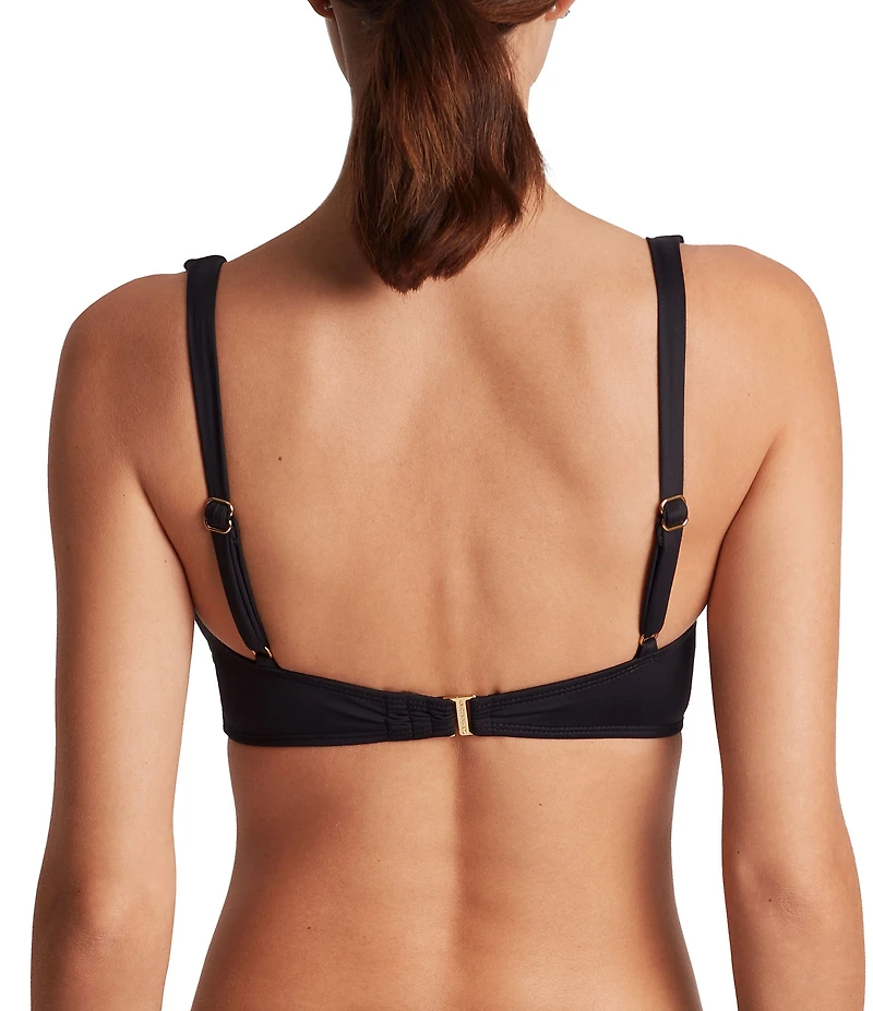 Lauren Ralph Lauren Beach Club Solids Ruffle Underwire Swim Bra Top