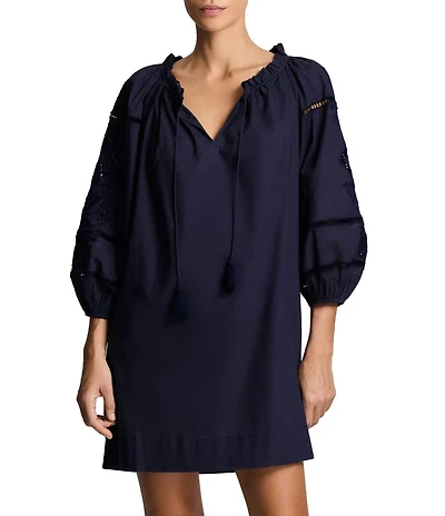 Lauren Ralph Lauren Beach Wear Organic Cotton Dress Swim Cover-Up
