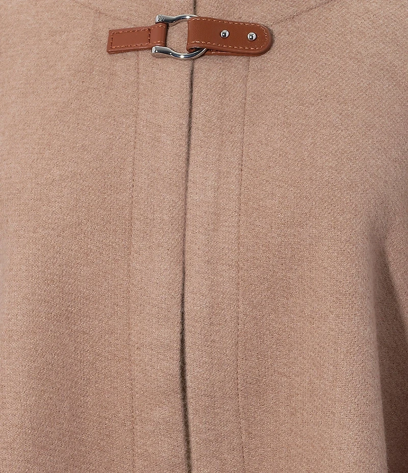 Lauren Ralph Lauren Wool Blend Belting Jacquard Ruana