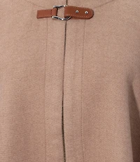 Lauren Ralph Lauren Wool Blend Belting Jacquard Ruana