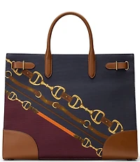 Lauren Ralph Lauren Devyn Large Belt Print Tote Bag