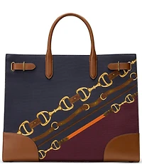 Lauren Ralph Lauren Devyn Large Belt Print Tote Bag